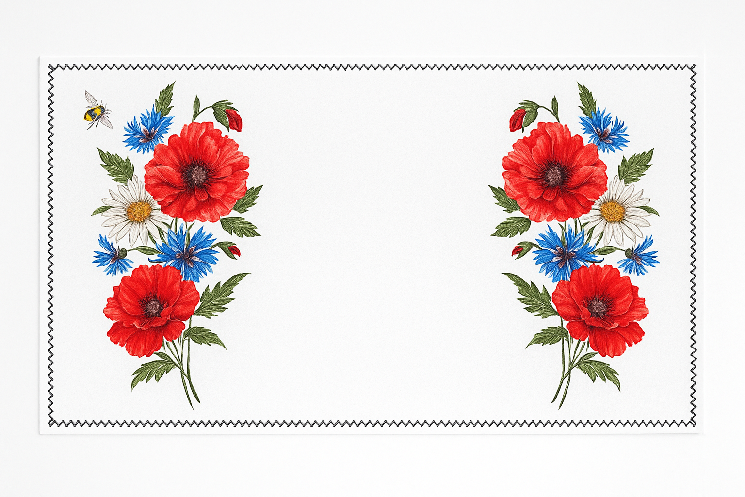 Салфетка на стол для корзины Presentville Маки и васильки (SLF_22U008)