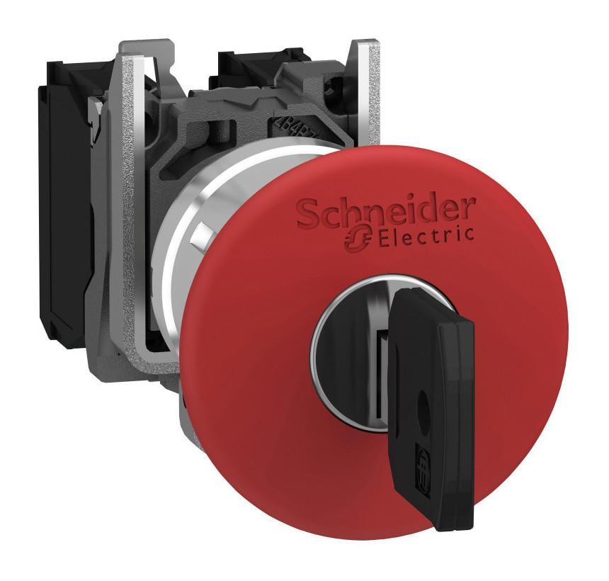 Кнопка управления Schneider Electric Harmony XB4 Грибок 1NC 22 мм триггерного возврата ключом Красный (XB4BS9442)