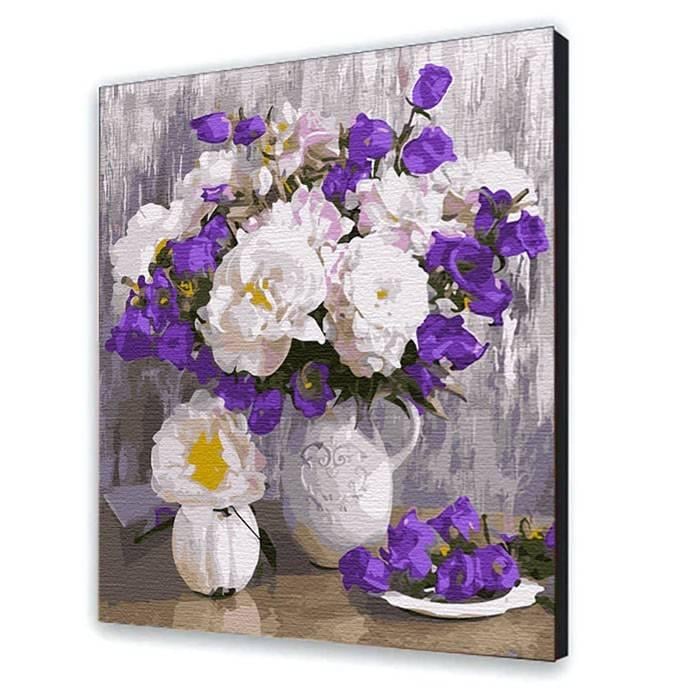 Картина за номерами Квіти з фарбами та пензлями 40х50 см Multicolor (179247697)