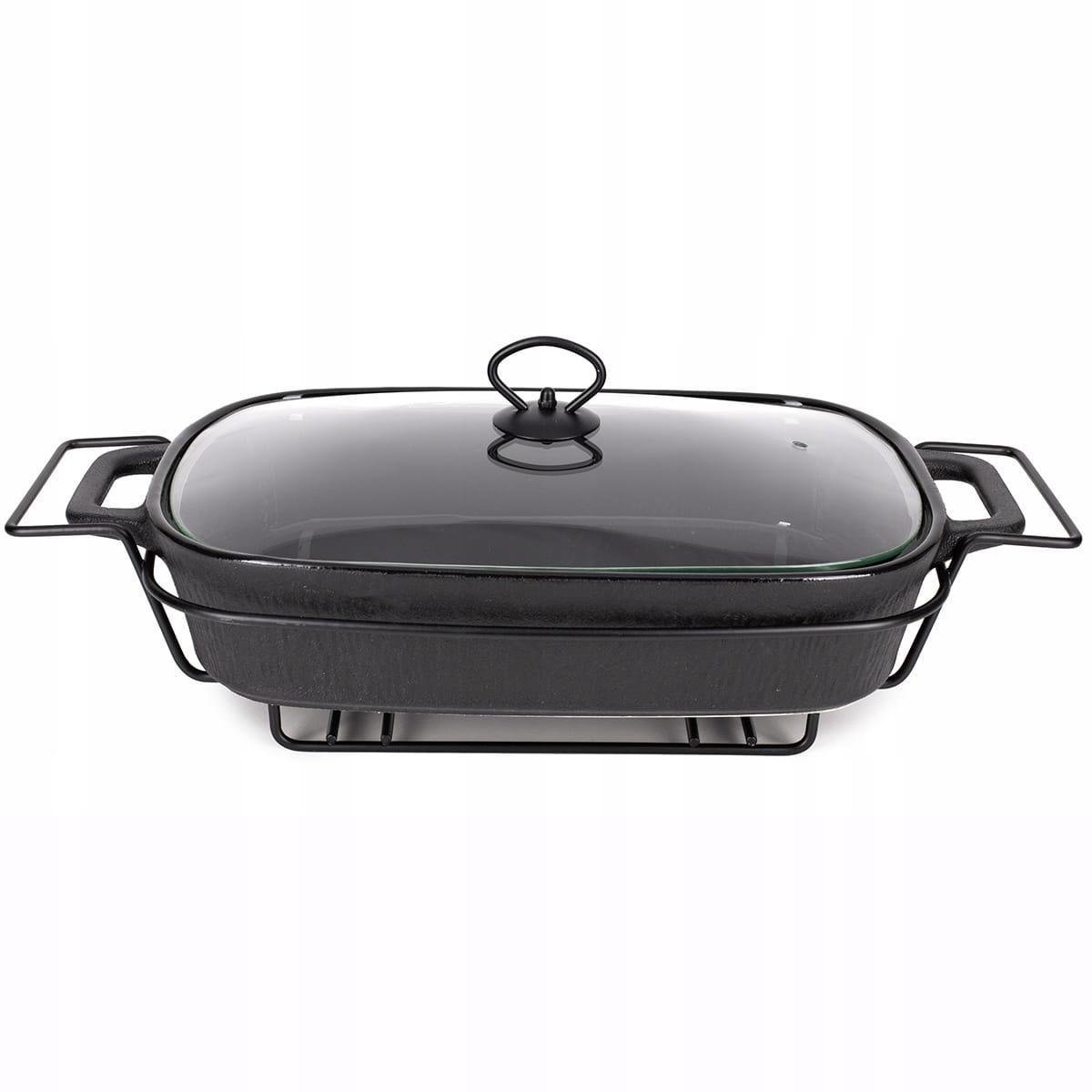 Мармит керамический Kamille прямоугольный 3,5 л Черный (KM 6429)