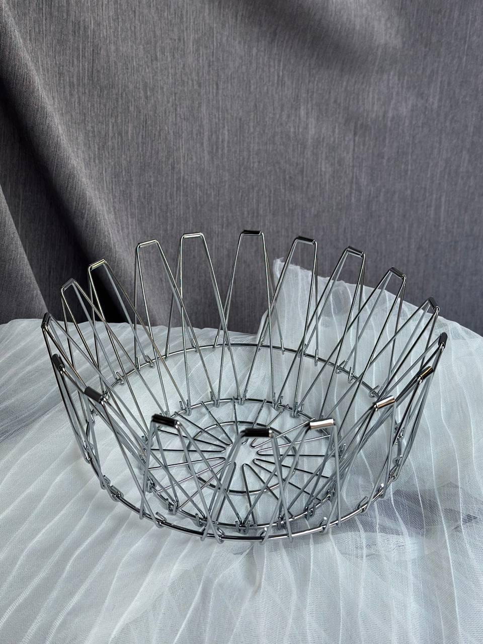 Фруктівниця-трансформер металева 36х5х10 см Срібний - фото 8 Фруктівниця-трансформер металева 36х5х10 см Срібний - фото 8