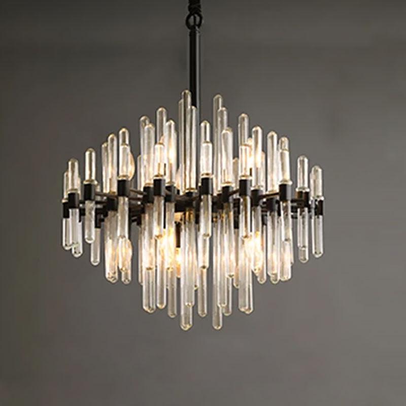 Люстра розкішна з скляними паличками 10 ламп Ø 65 см (MD 8073/10 BK) - фото 2