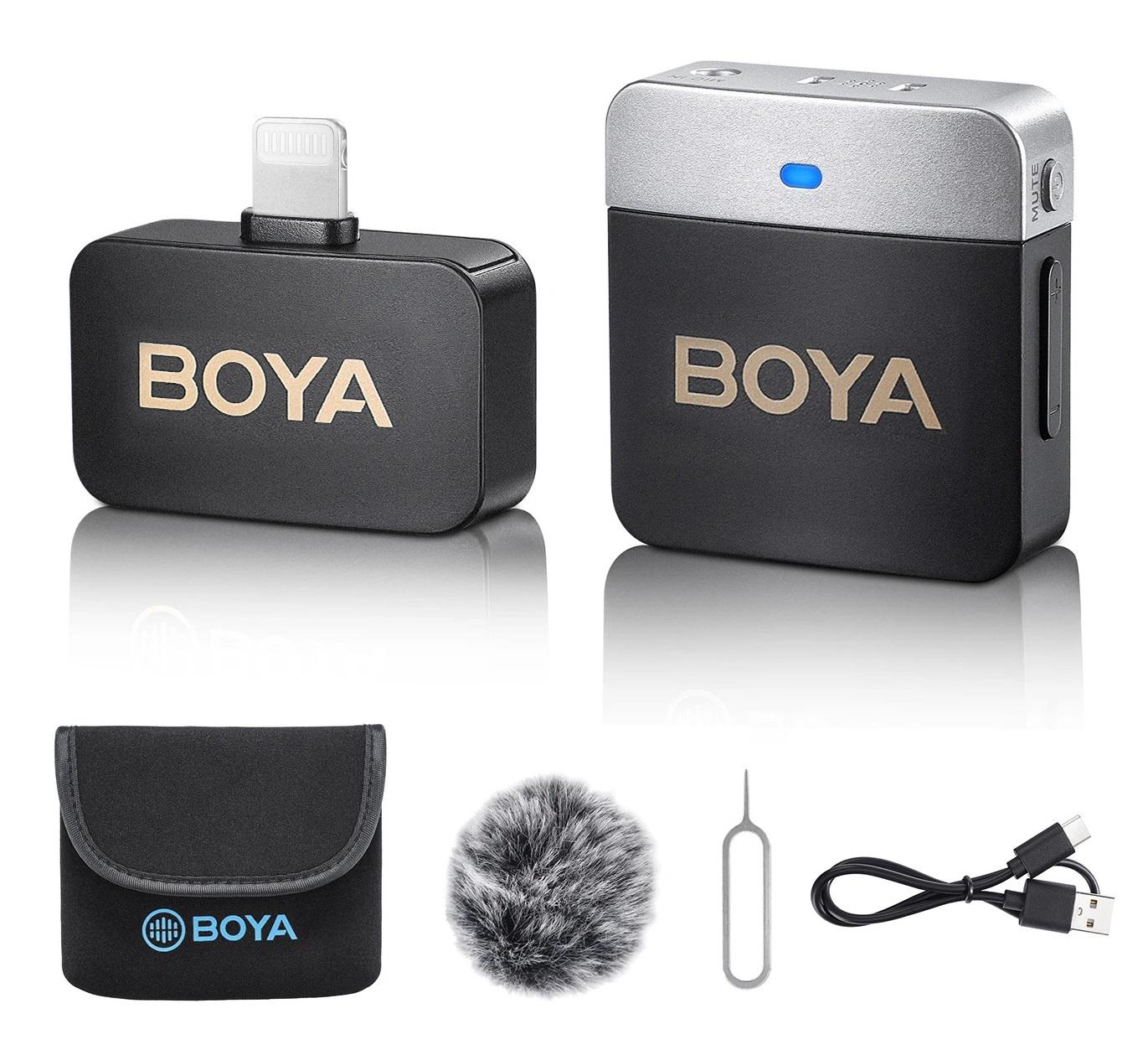 Микрофон петличный Boya BY-M1V5 для iPhone Lighning профессиональный беспроводной (50012)