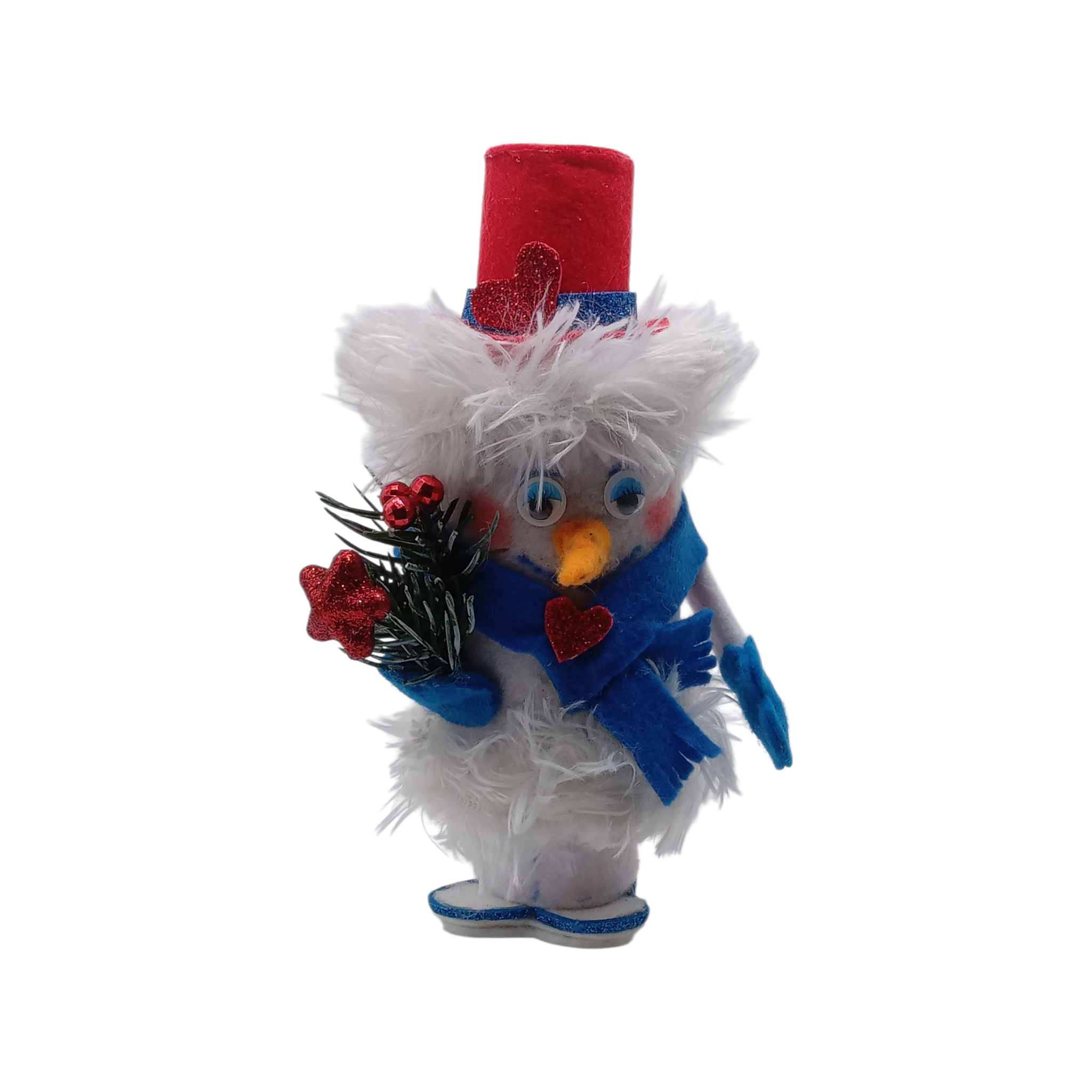 Игрушка новогодняя ручной работы Снеговичок (1295)