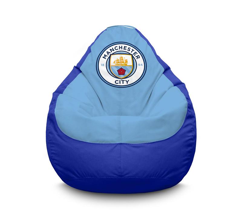 Кресло мешок iPuff Football Manchester City FC Оксфорд XXL 90х125 см Синий