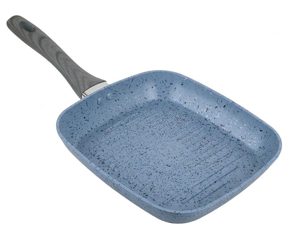 Сковорода-гриль Granite квадратна з гранітним покриттям 28 см Blue (30893)