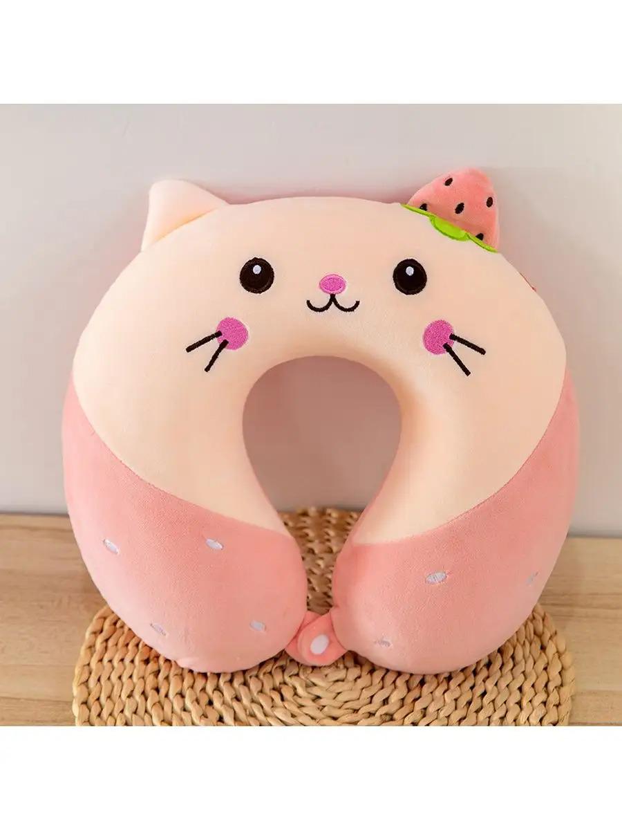 Подушка для подорожей Good Idea Котик з ефектом пам'яті 28х28 см Рожевий (383369SP) - фото 3