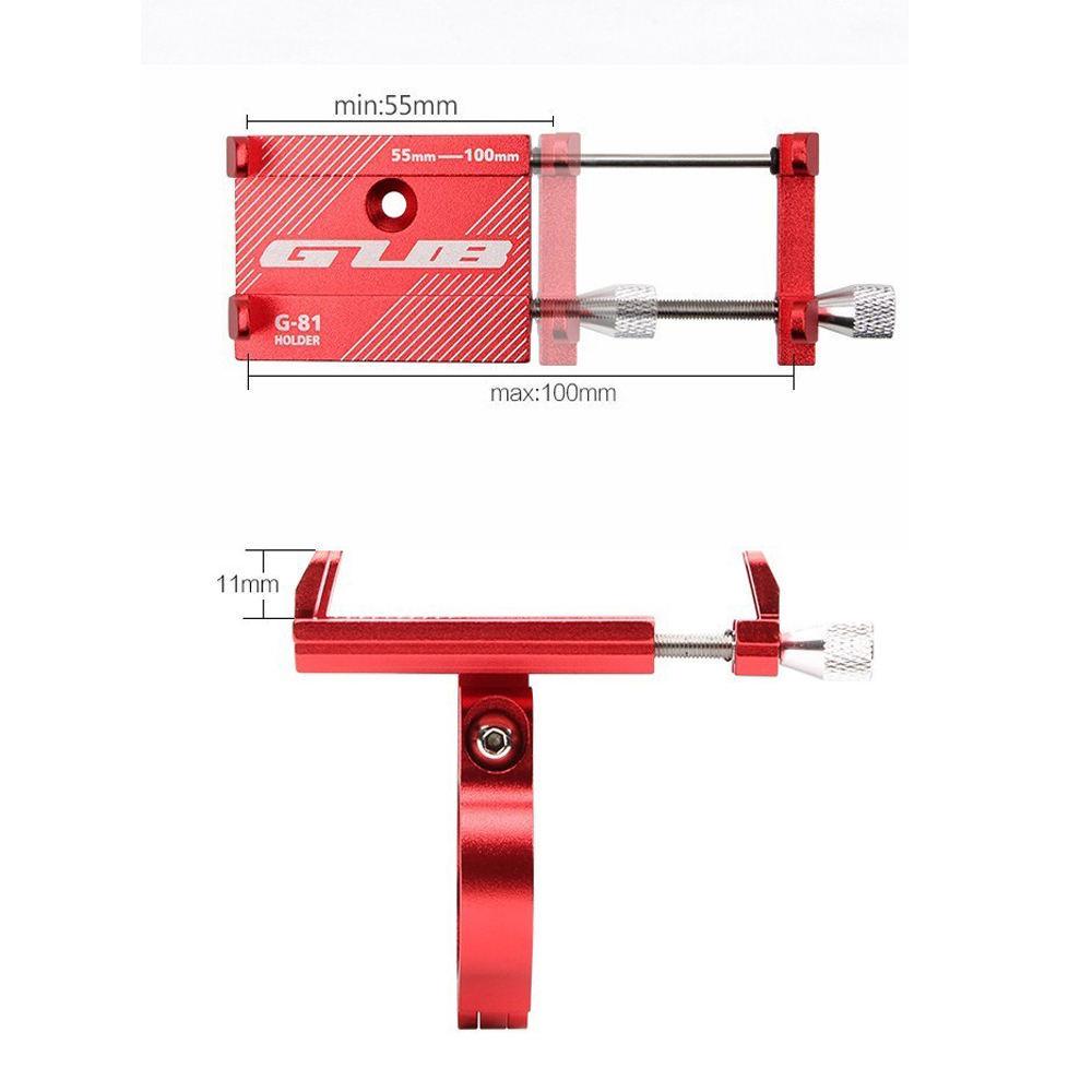 Металевий тримач для смартфона GUB G-81 на кермо велосипеда/самоката Червоний - фото 3