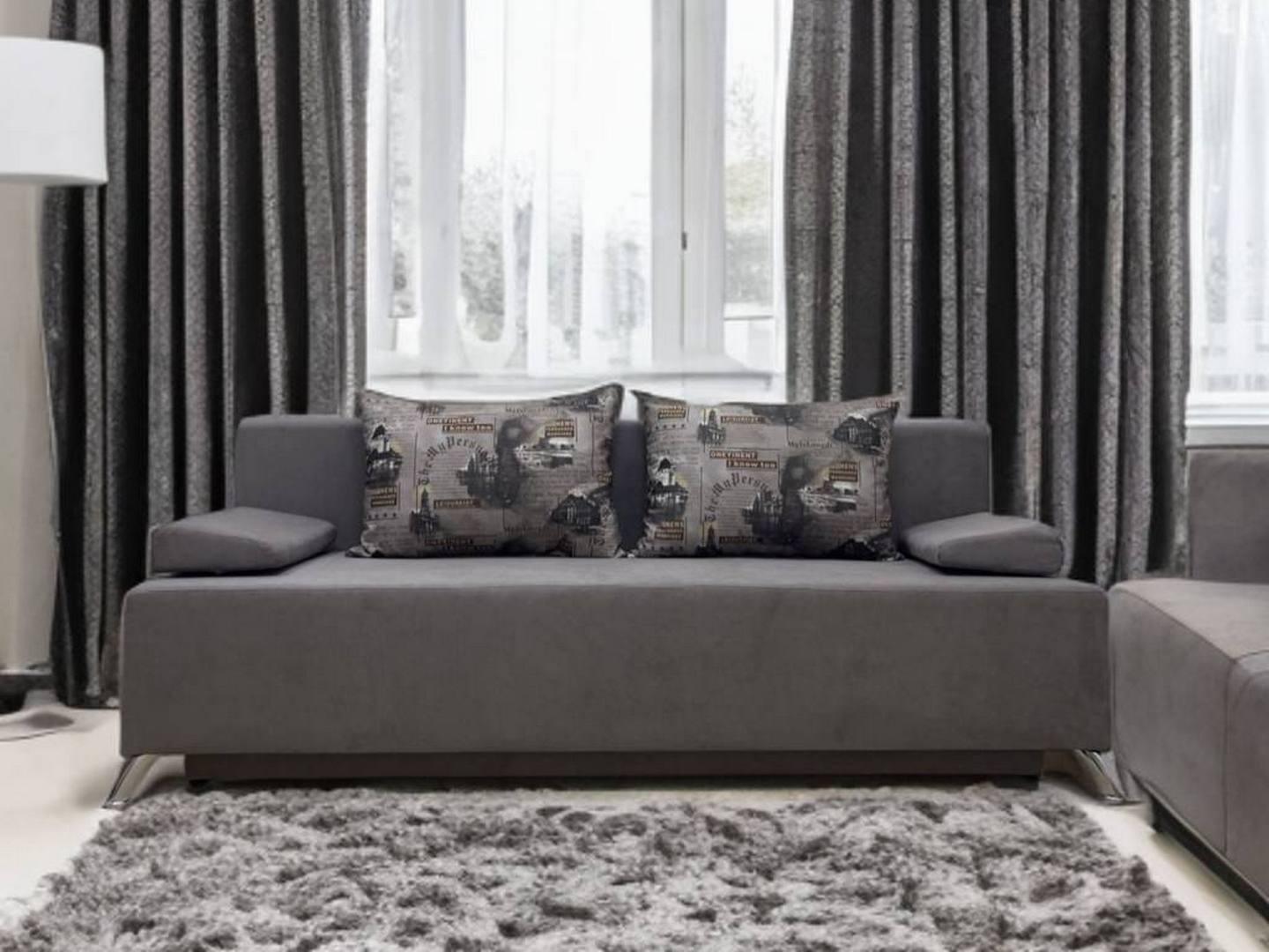 Диван Virkoni Танго еврокнижка Аляска 04/Лейзур 189x83x71 см Пепельный/Принт (447040101-11050400) - фото 2