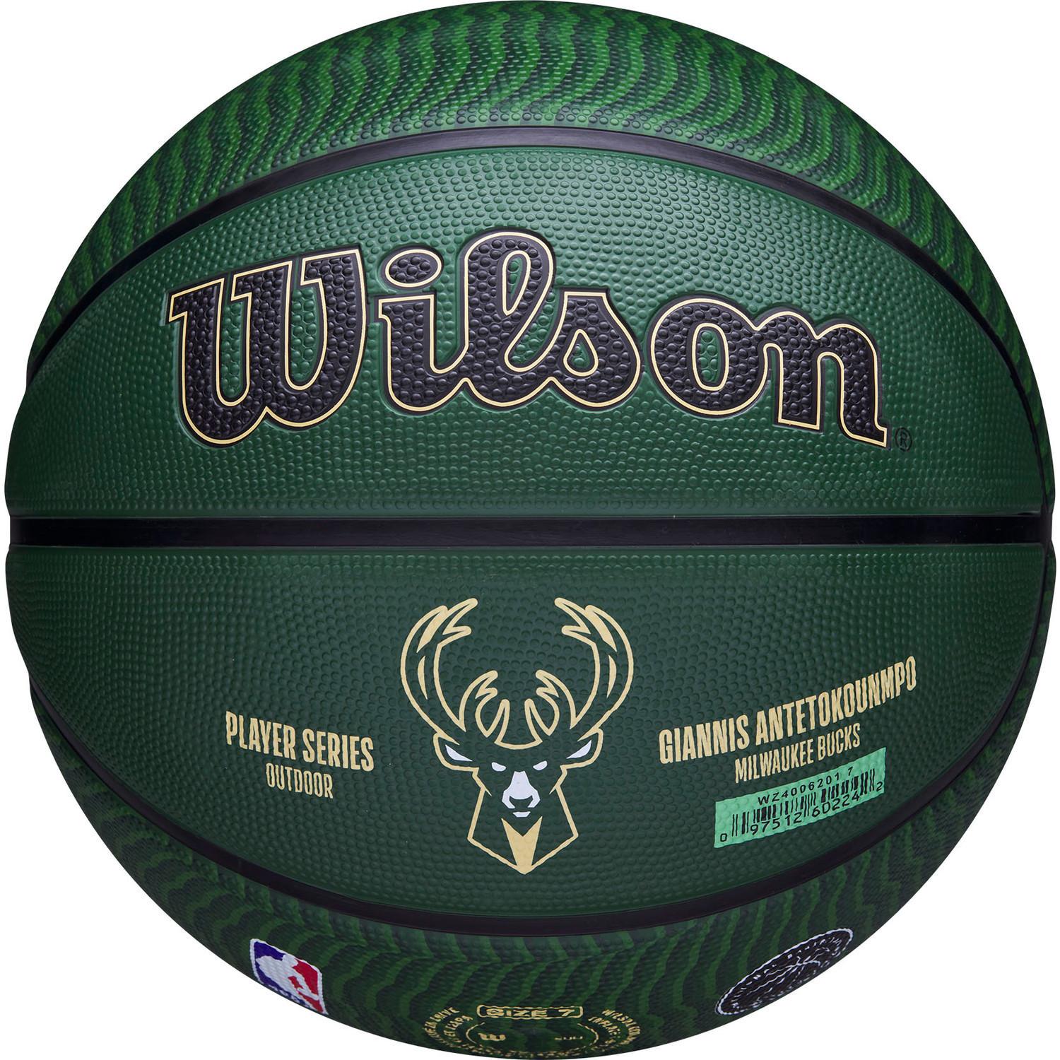 М'яч баскетбольний Wilson NBA PLAYER ICON OUTDOOR BSKT GIANNIS р. 7 Зелений (WZ4006201XB7 7) - фото 2 М'яч баскетбольний Wilson NBA PLAYER ICON OUTDOOR BSKT GIANNIS р. 7 Зелений (WZ4006201XB7 7) - фото 2