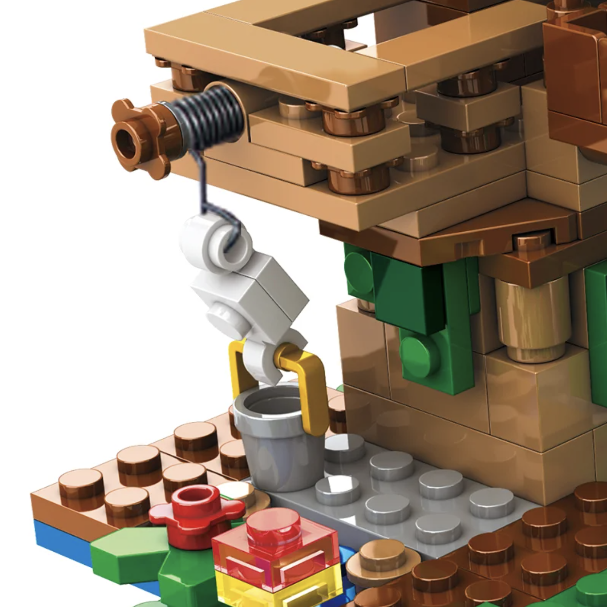 Конструктор My World Будинок біля водоспаду 379 деталей/персонажі/набір Майнкрафт (SJ8801) - фото 4