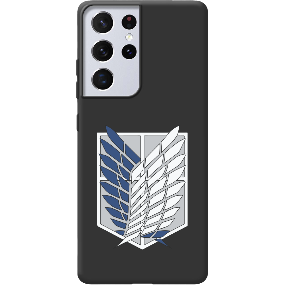 Чехол BoxFace Samsung G998 Galaxy S21 Ultra Атака Титанов Крылья Свободы Черный силикон (41719-bk88-42011)