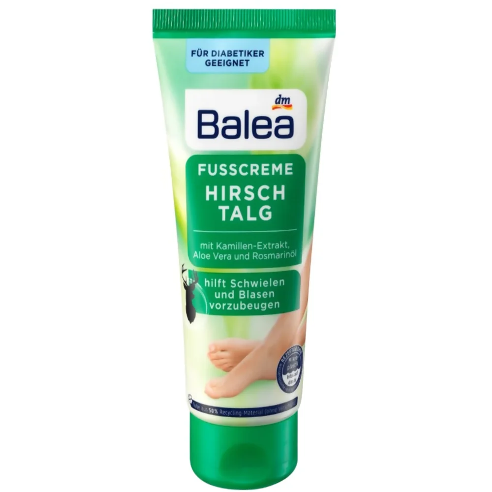 Крем Balea Fußcreme Hirschtalg для ног с оленьим жиром от мозолей 100 мл