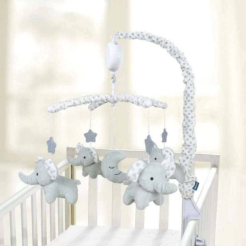 Мобиль-карусель на кроватку TK Group HB 0085 музыкальный из хлопка Слоники (2733159568)