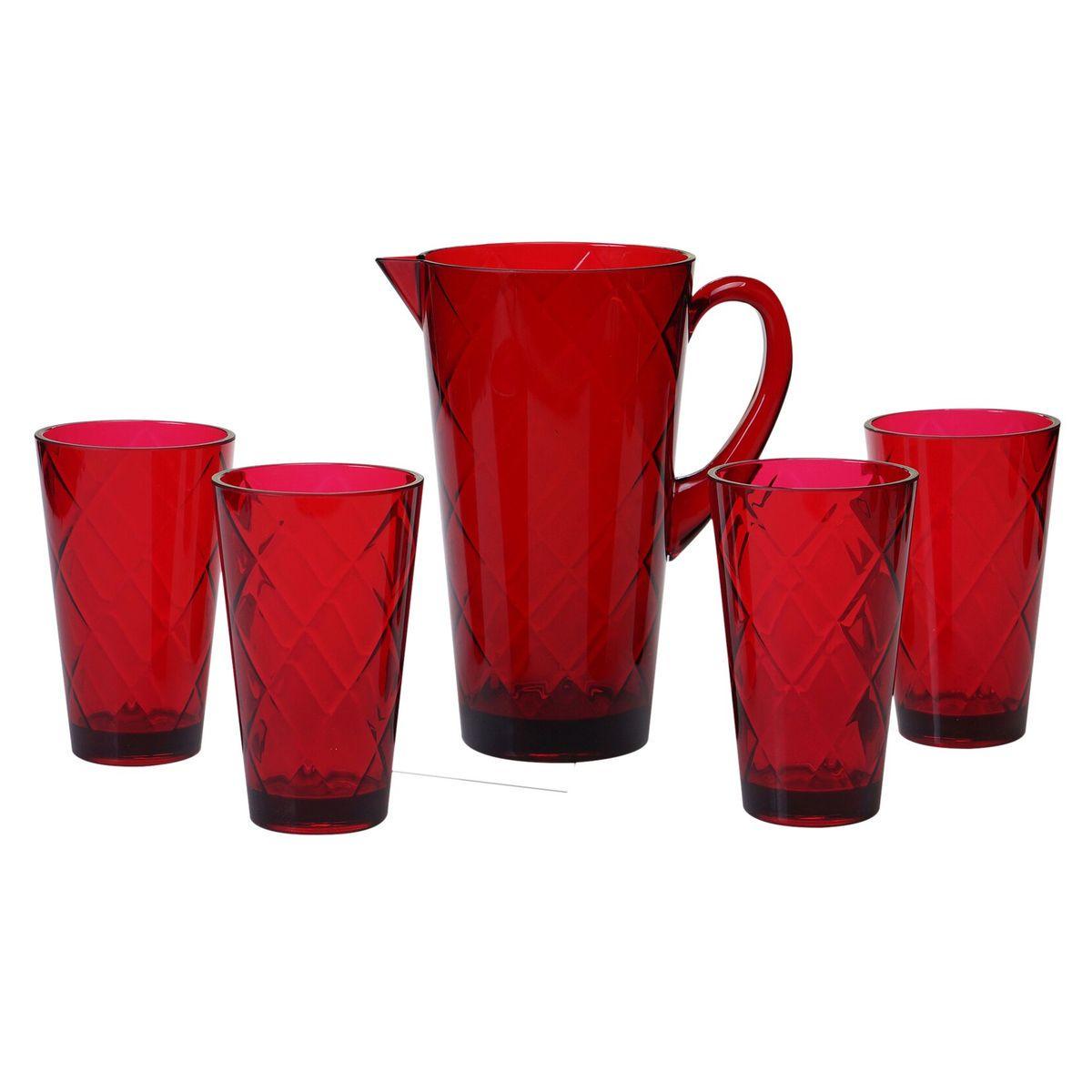 Кувшин с ручкой Certified International Алмазные грани из акрилового стекла 2,1 л Красный (20442) - фото 6 Кувшин с ручкой Certified International Алмазные грани из акрилового стекла 2,1 л Красный (20442) - фото 6