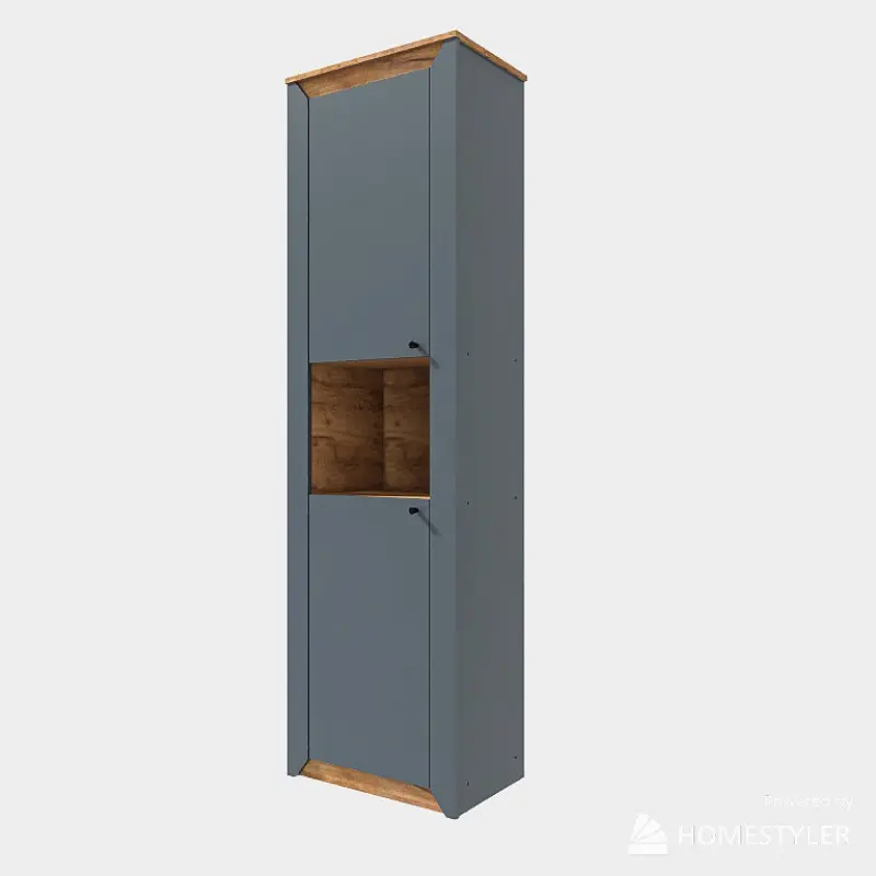 Шафа пенал Еверест Нордік Графіт/Дуб крафт золотий (26831677)