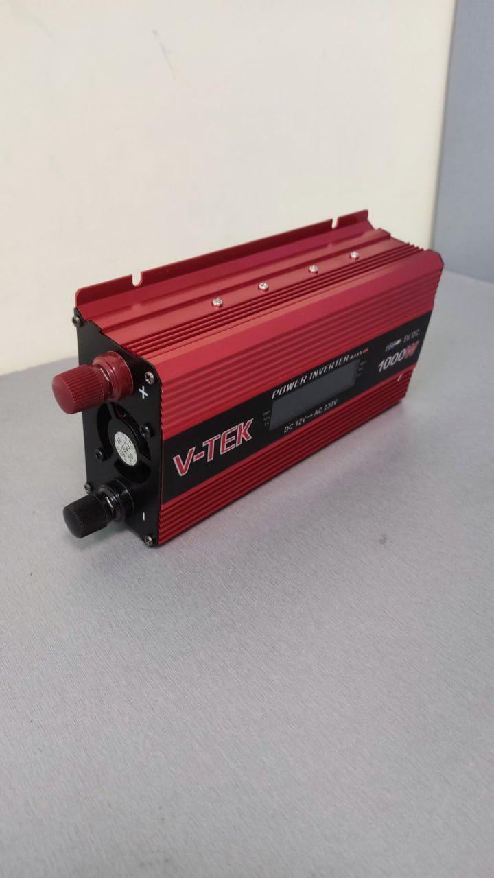 Инвертор автомобильный V-TEK SPI-1000W с LED экраном 12/220 В Красный (12516309) - фото 4 Инвертор автомобильный V-TEK SPI-1000W с LED экраном 12/220 В Красный (12516309) - фото 4