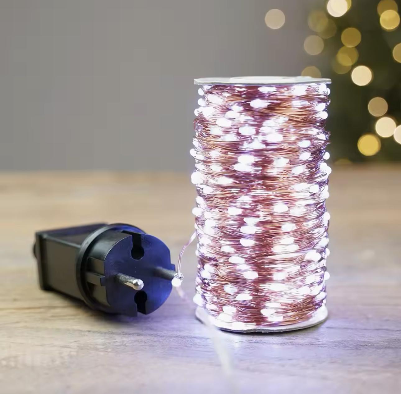 Гірлянда Роса LED на срібному дроті 50 м Холодний білий