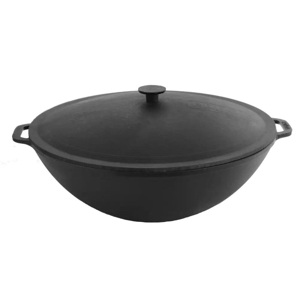 Сковородка WOK Brizoll W36-1 с чугунной крышкой 8 л 36 см (209731)