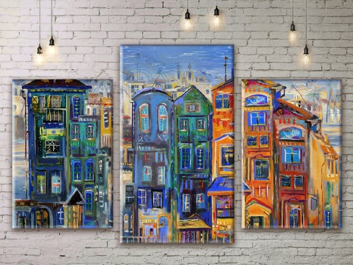 Картина модульная 3 части ArtStar Рисованный город 120х180 см ADG0018