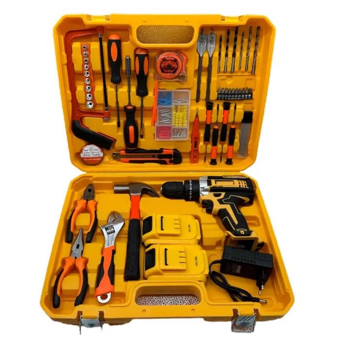 Шуруповерт аккумуляторный AT-CD2106 с набором инструментов 24V 2xАКБ в кейсе Yellow (3_06247)