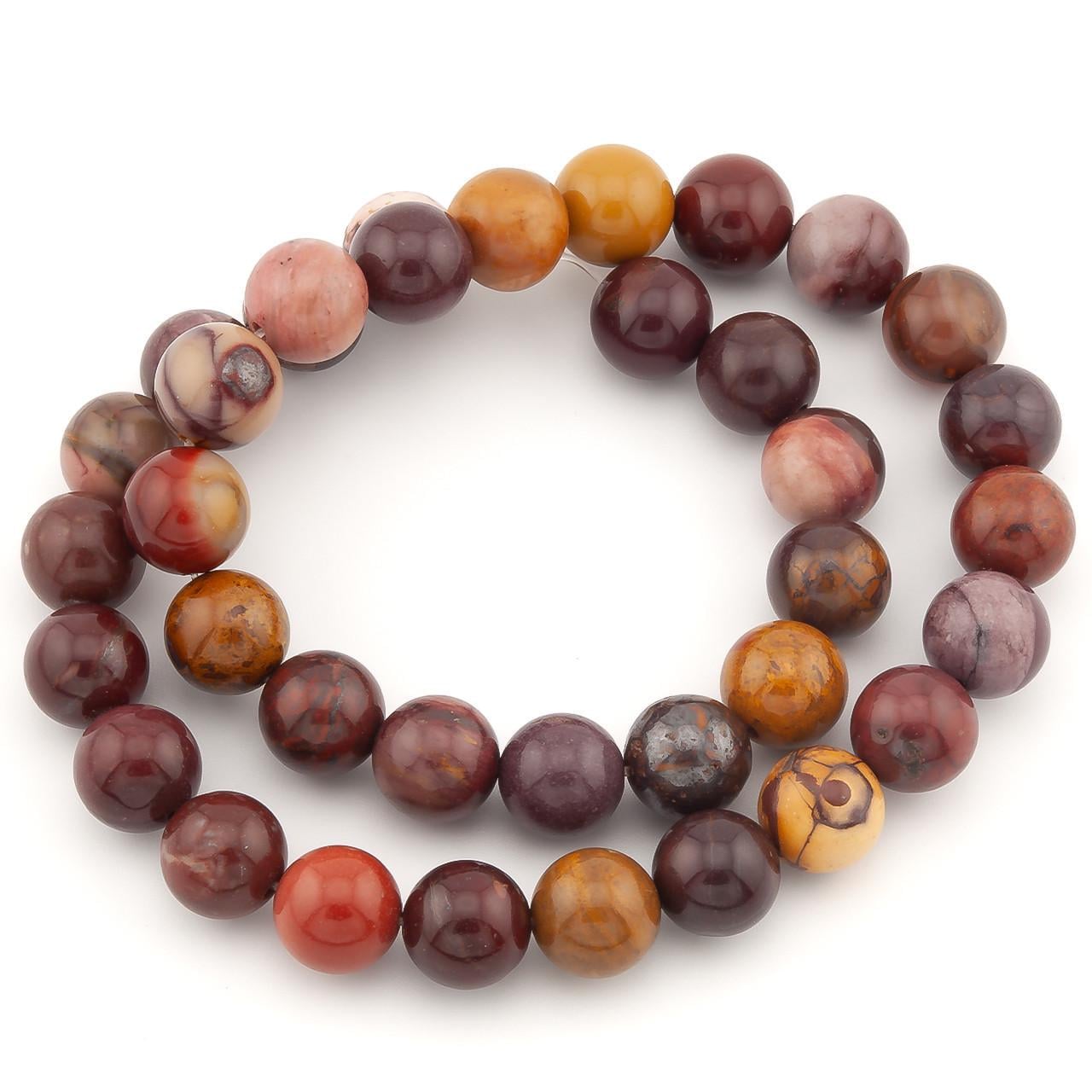 Бусины Яшма Мукаит из натурального камня 10 мм 37 см 1 шт. (НК1086ш58)