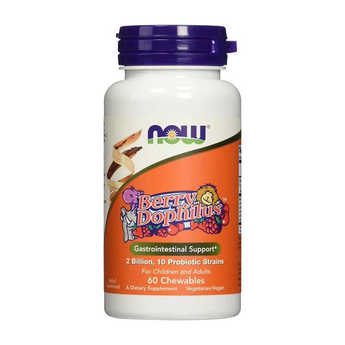 Пробиотики для детей NOW BerryDophilus Kids 2 млрд КОЕ 10 штаммов 60 жев. табл.