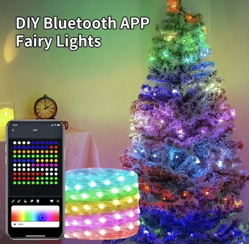 Гирлянда уличная умная Bluetooth 100 LED RGB с управлением с телефона 10 м - фото 5