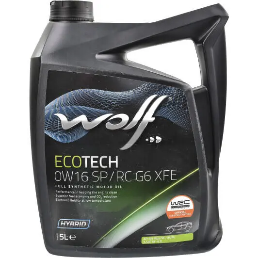 Моторное масло WOLF Ecotech SP/RC G6 XFE 0W-16 5 л (1047250) Моторное масло WOLF Ecotech SP/RC G6 XFE 0W-16 5 л (1047250)