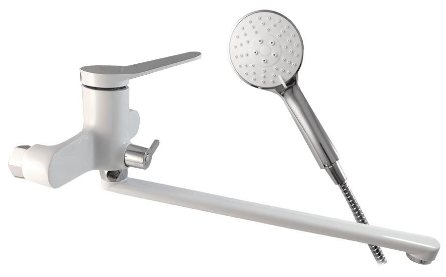 Змішувач для ванни Frap F2245 довгий гусак Білий/Хром (34497)