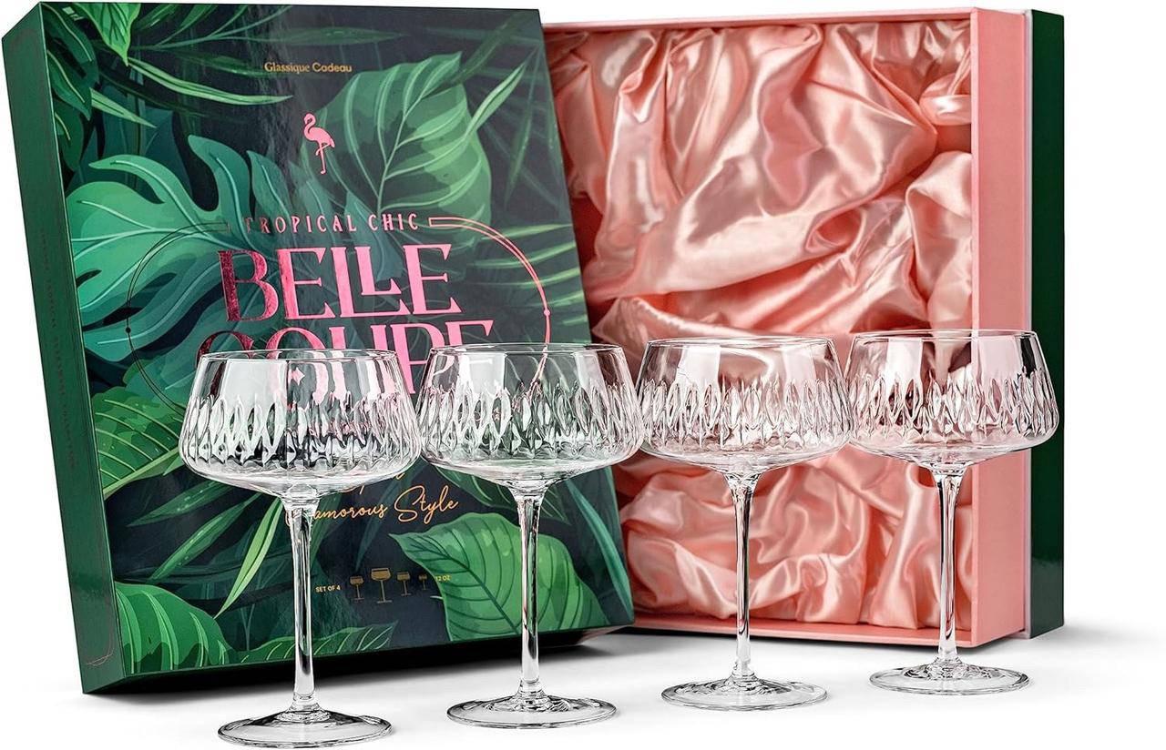 Бокалы для коктейлей Glassique Cadeau Tropical Chic Flamingo Belle Coupe 340 мл 4 шт. Бокалы для коктейлей Glassique Cadeau Tropical Chic Flamingo Belle Coupe 340 мл 4 шт.