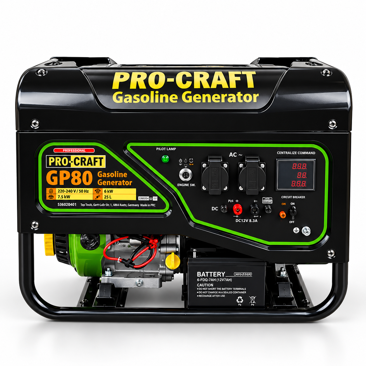 Генератор бензиновый ProCraft GP80 Universal с электростартером и AVR 7/7,5 кВт 220V (38439841)