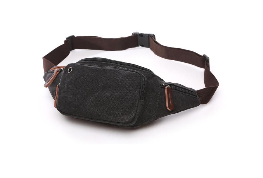 Сумка на пояс мужская Vintage leather Черный (ban-001-1)