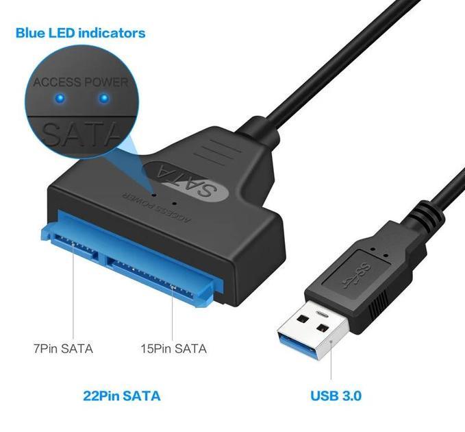 Кабель-перехідник USB 3.0 to SATA 6 Гбіт/c для 2,5" HDD/SSD дисків Чорний (XCA1A13SA1PB 6563) - фото 4