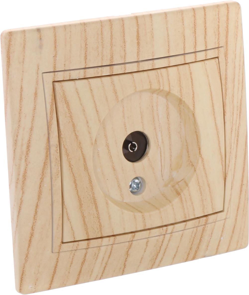 Розетка TV одинарная Lezard Mira проходная Дуб отбеленный (701-5252-129)