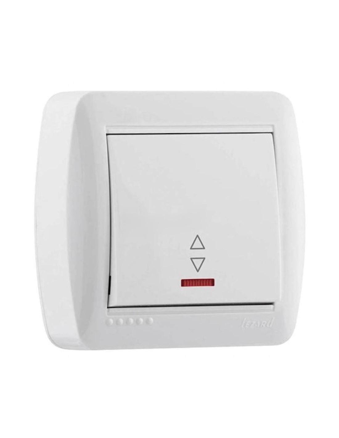 Выключатель одноклавишный проходной Lezard Demet 711-0200-114 с подсветкой Белый (27551975)