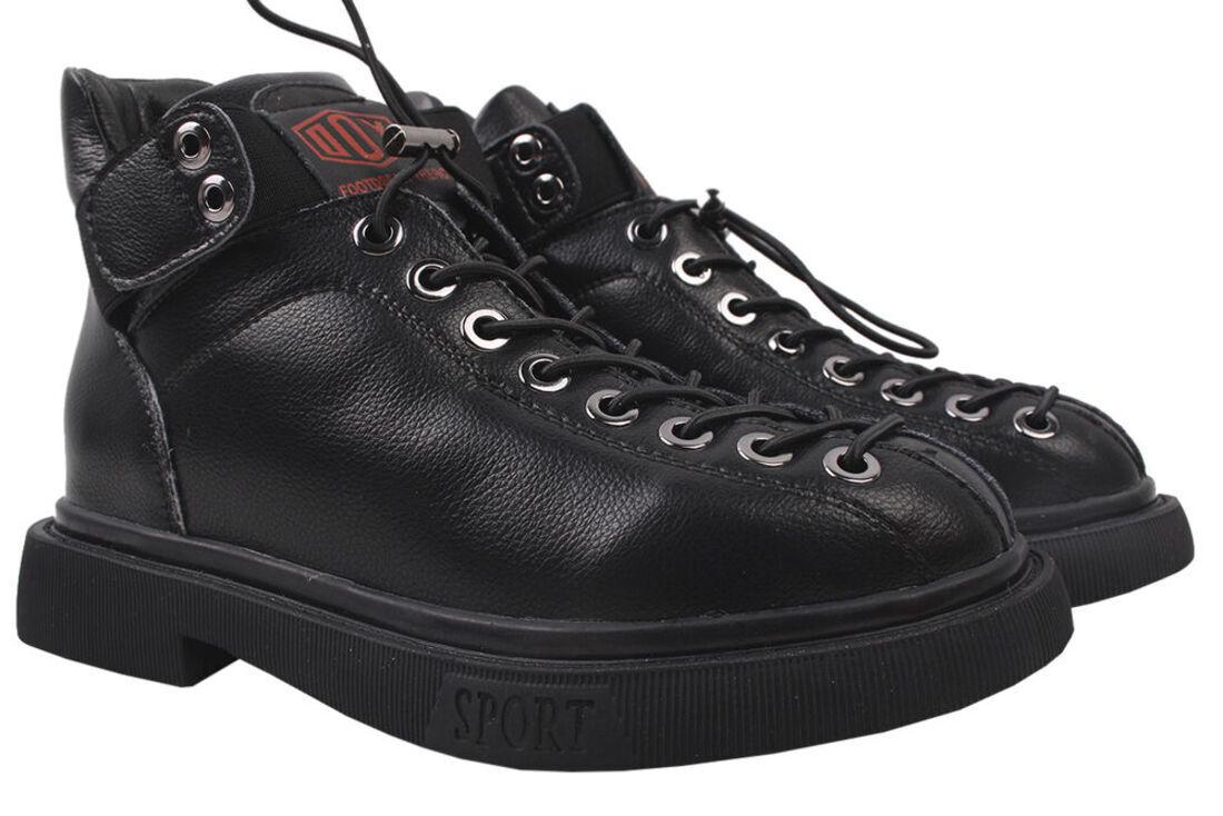 Ботинки Gifann на низком ходу женскиеi из кожи р. 40 Черный (39-9/20DHC)