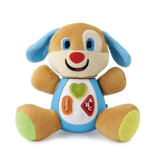 Интерактивная игрушка Песик со светло-звуковыми эффектами из текстиля 17 см Бежево-голубой (150-98-1913-5)