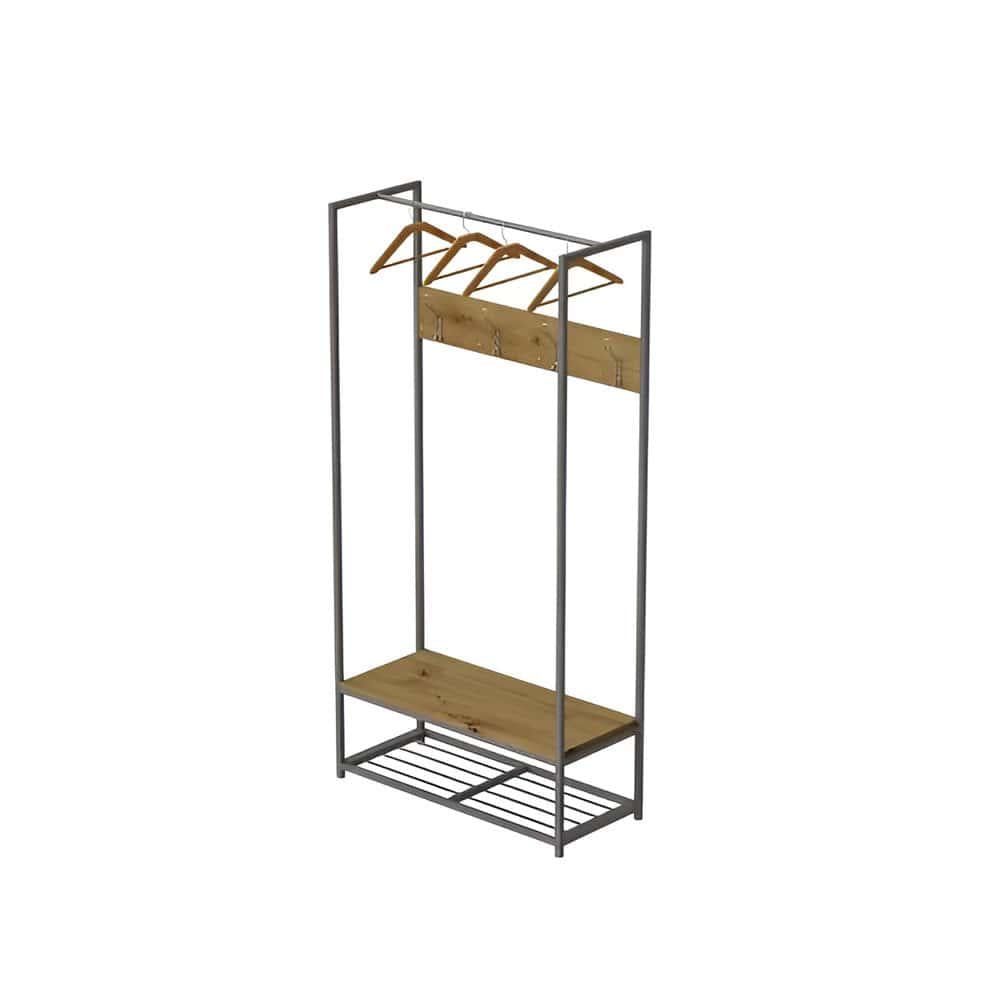 Вішалка модульна підлогова Ferrum-decor Треліс 13 ДСП 16 мм 180x90x38 см Сірий/Дуб Артізан (FRD-104339)