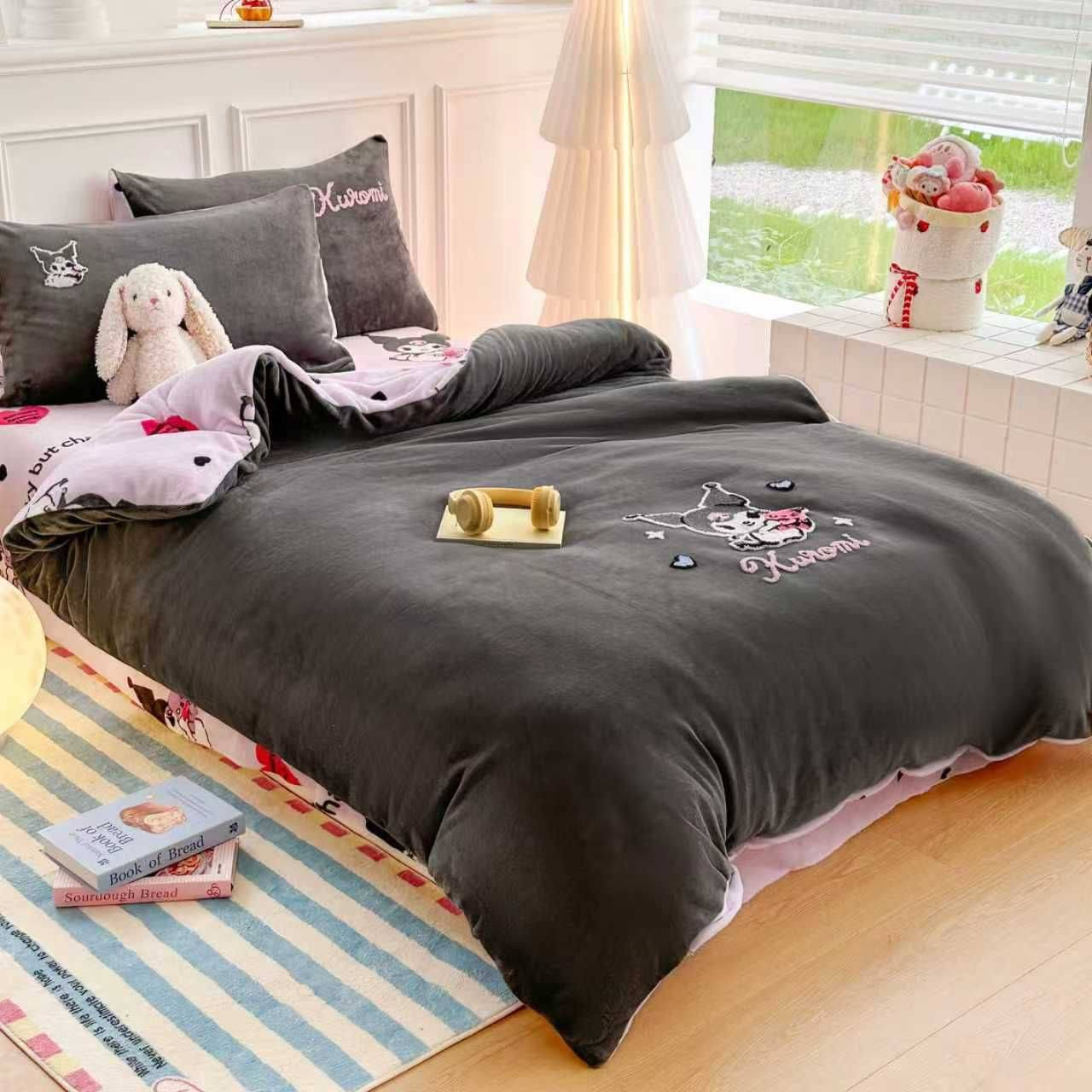 Комплект постільної білизни велюр 50x70 см Чорний