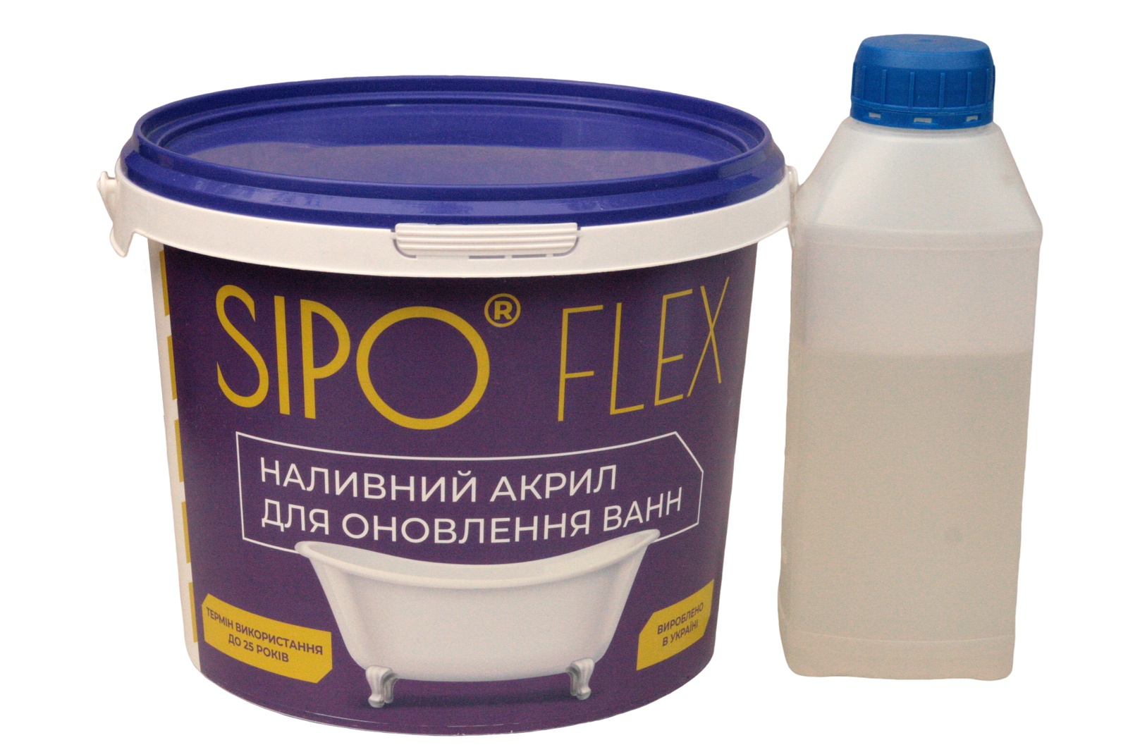 Акрил жидкий Sipo для реставрации ванн 1,2 м Белый глянец (30828000)