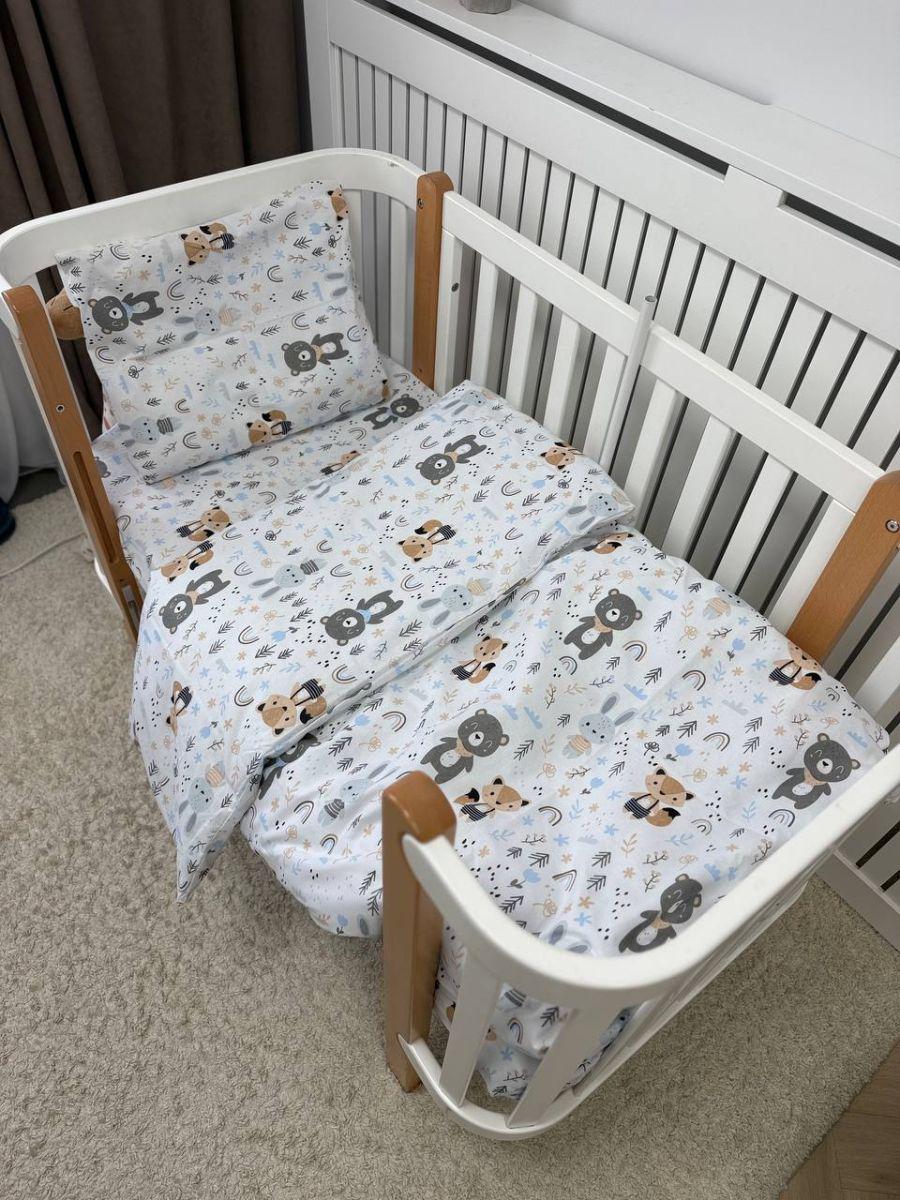 Комплект постільної білизни дитячий наволочка/підковдра/простирадло 120х60 см (7729)