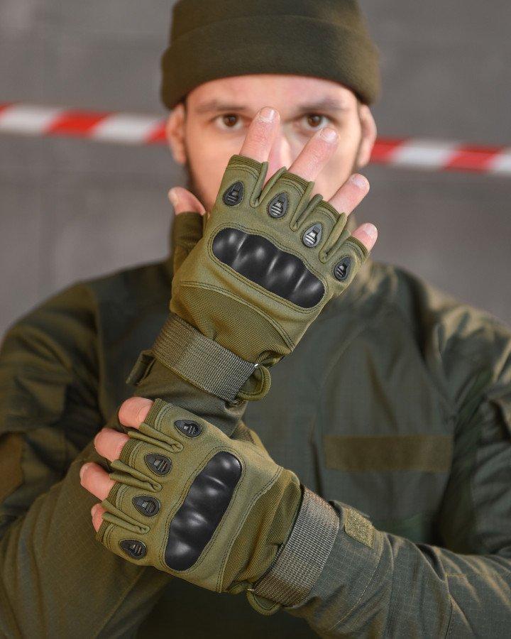 Перчатки беспалые TACT Хаки (3172186736)