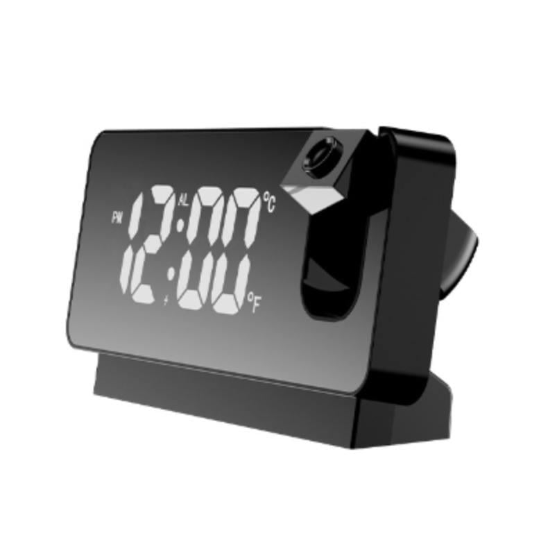 Проекційний світлодіодний годинник від мережі Чорний (id_3004)