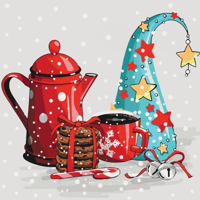 Картина по номерам Ідейка Натюрморт Прохладными вечерами 40х40 см (KHO5531)