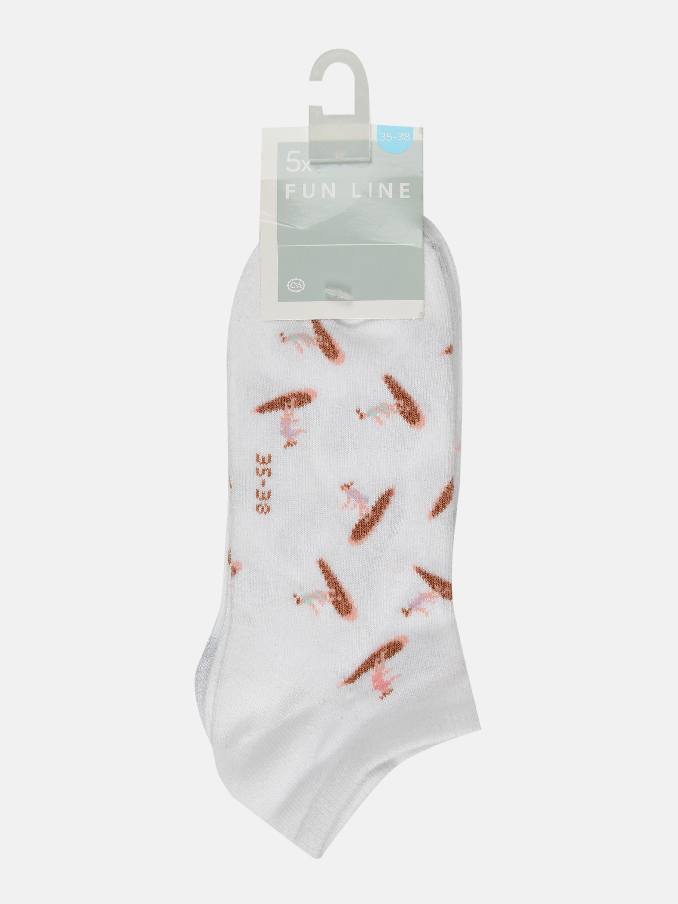 Шкарпетки C&A принт 5 пар р. 35-38 Білий (2240179840614)