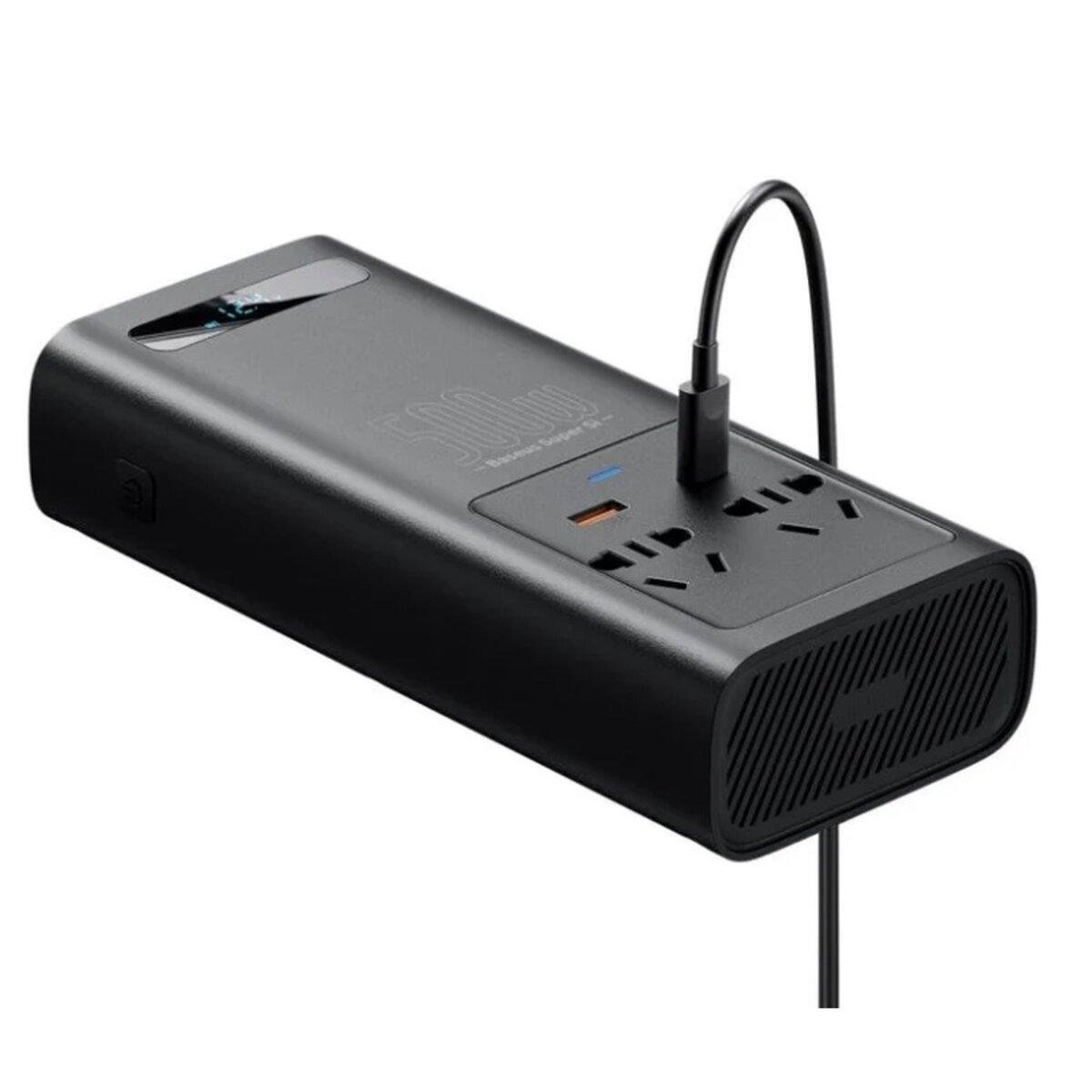 Автомобильный инвертор BASEUS Super Si Power Inverter 500W 220V CN/EU Black - фото 3