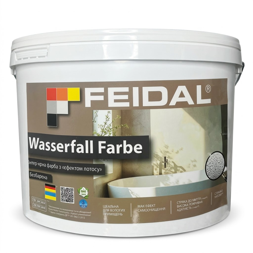 Фарба інтер'єрна силіконова глибокоматова Feidal Wasserfall Farbe TR 5 л Безбарвний (2966250743)