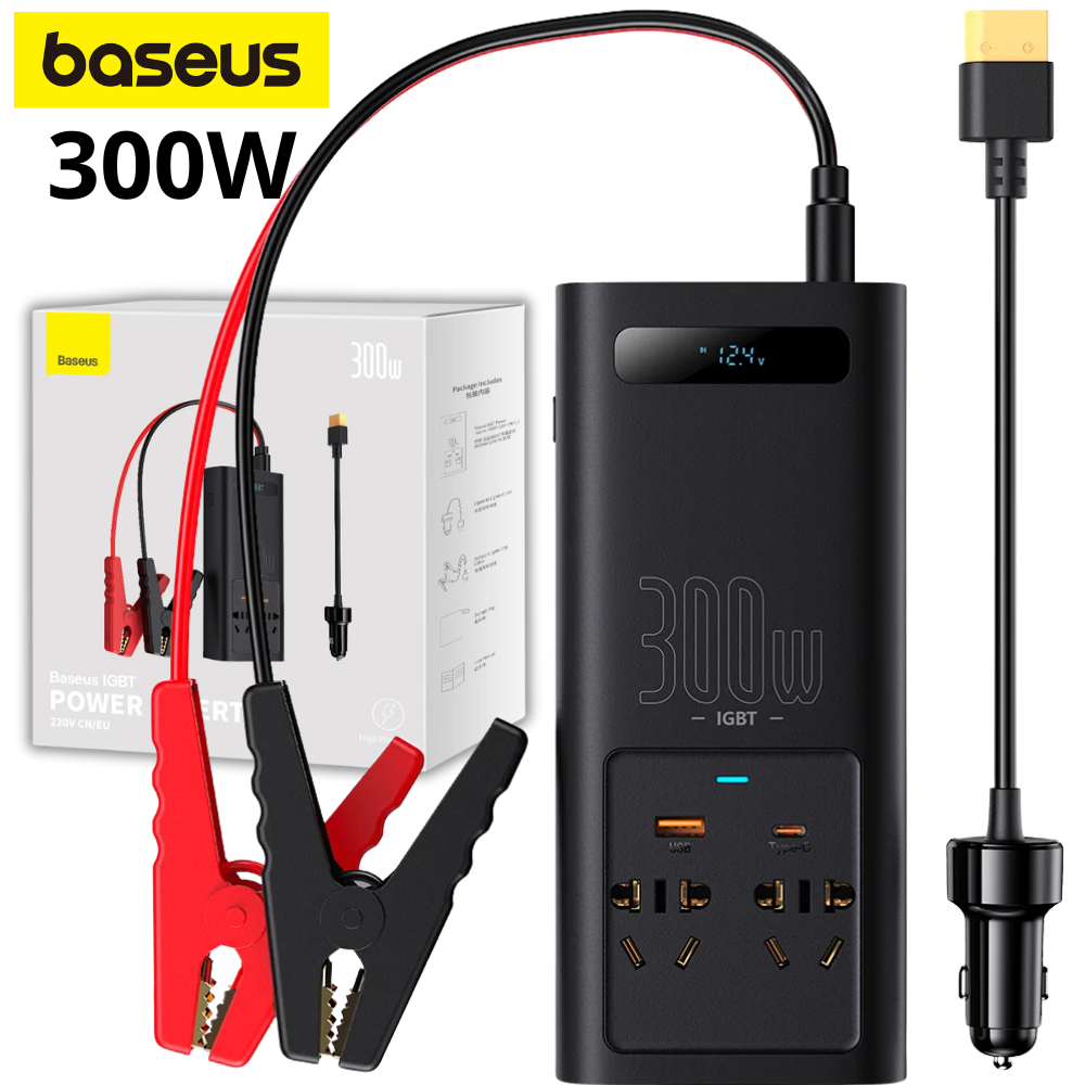 Автомобільний інвертор напруги BASEUS Inverter 2 розетки 500W 12/220V (CGNB000101) - фото 2