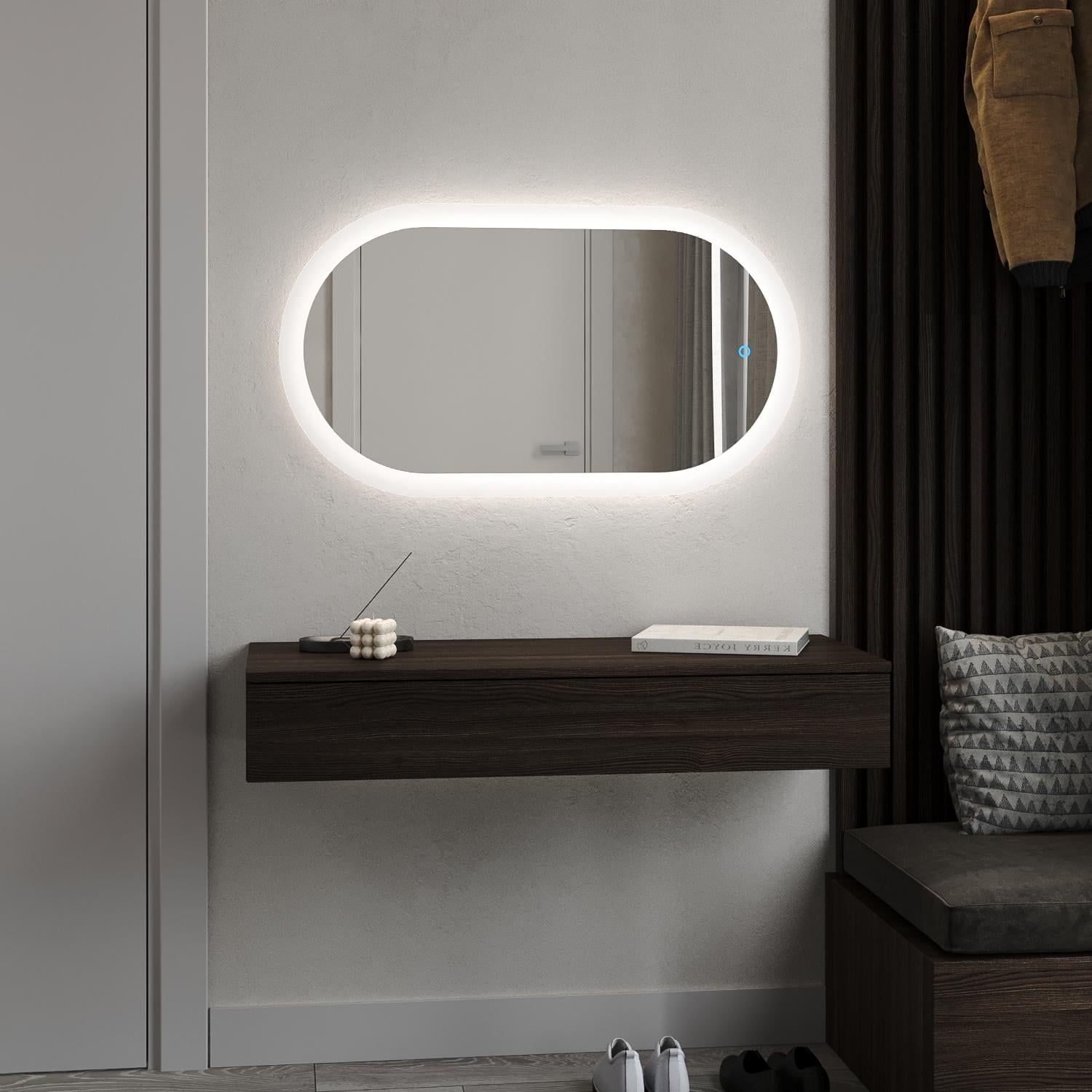 Зеркало с LED-подсветкой Лион 1200x600мм и сенсорным управлением